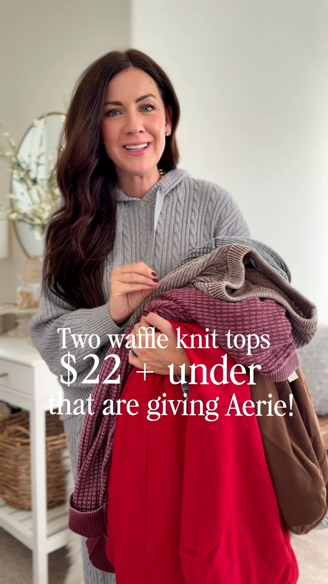 Comment DETAILS to shop🤍 two waffle knit tops giving aerie from Walmart! Loving both styles for fall! Large in hoodies & mediums in sweater!
.
.
#walmarttstyle #walmartfashion 

#LTKFindsUnder50 #LTKStyleTip #LTKSeasonal