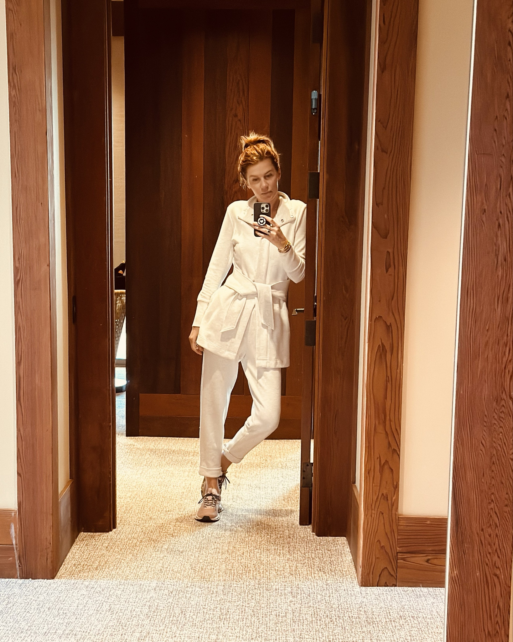 Brought some quality athleisure for this trip. This look will take me to breakfast, the gym and then on a few errands. This is the “Doublesoft” fabric and it truly feels like a silk blend of some kind- it’s so soft. The jacket and the pants have pockets 👏🏻

#LTKTravel #LTKActive #LTKOver40