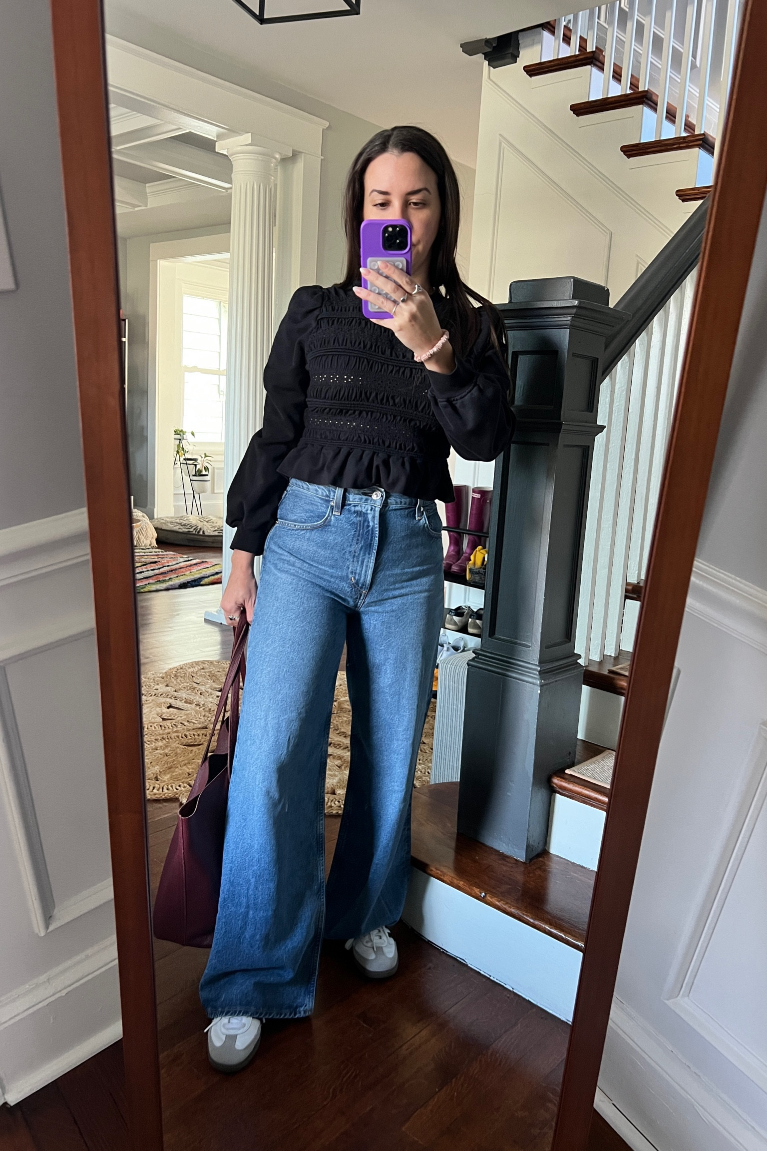 Baggy high waist denim. Baggy jeans. Smocked top. Sea top. Citizen for humanity jeans. Paloma baggy jeans. Casual style. Everyday style.

#LTKstyletip #LTKSeasonal