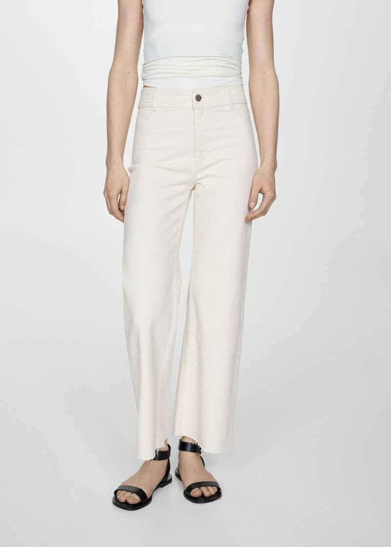 Jeans culotte high waist -  Women | Mango USA | MANGO (US)