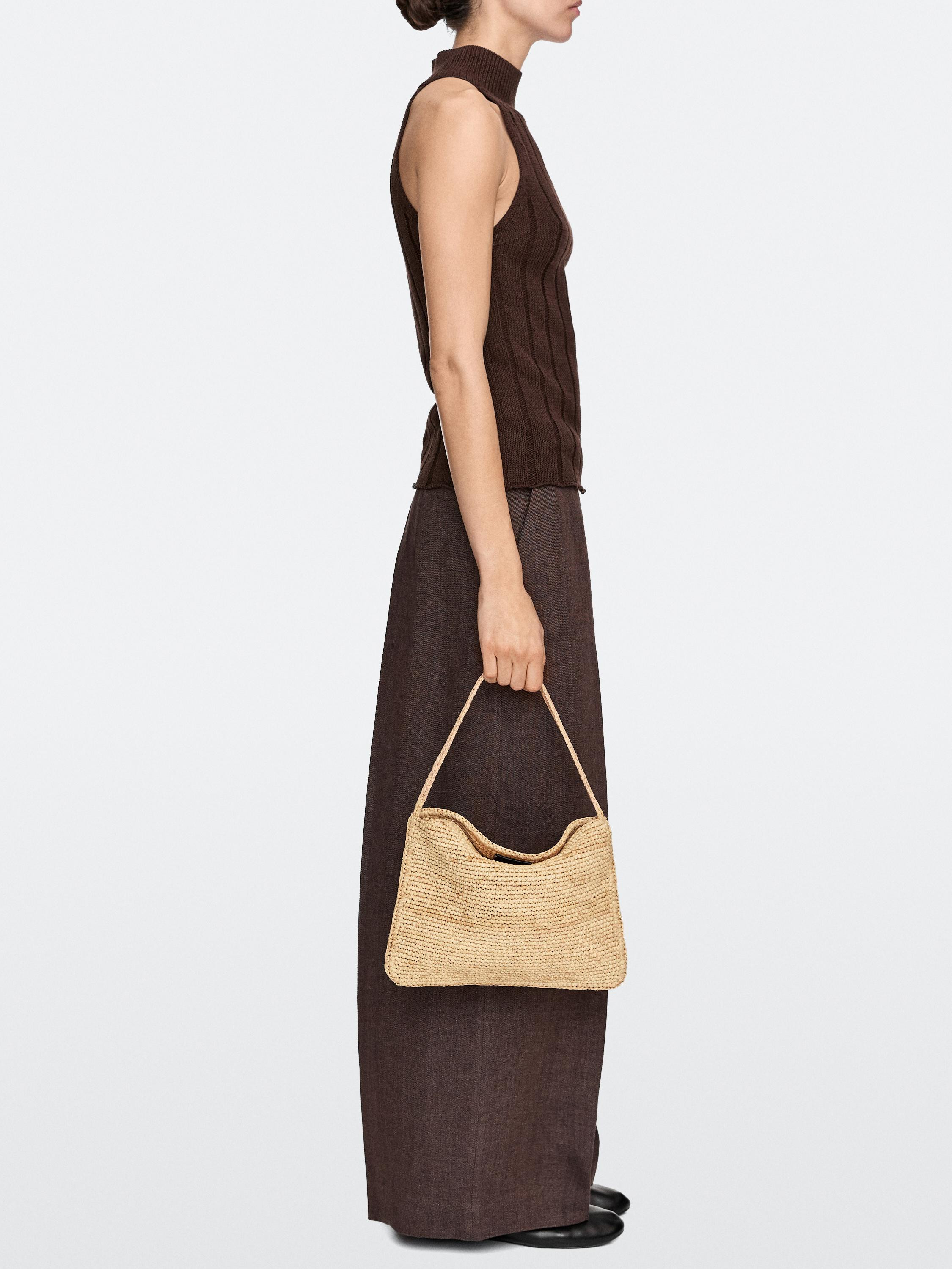 Small raffia shoulder bag | Massimo Dutti UK