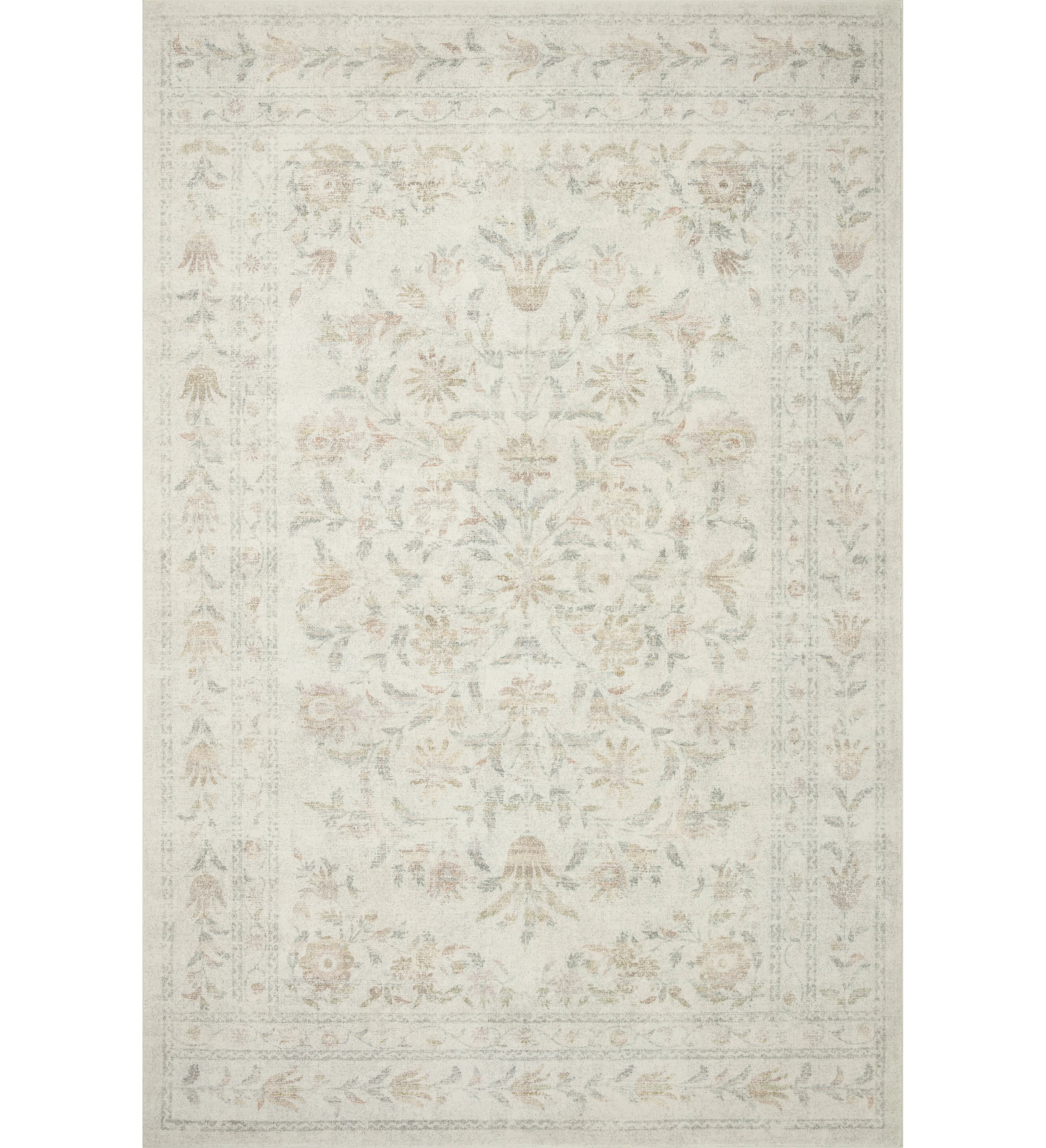 Rifle Paper Co. x Loloi Courtyard Yellow / Multi Area Rug feat. CloudPile | Wayfair North America