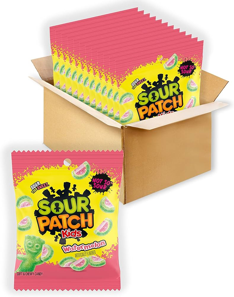 SOUR PATCH KIDS Watermelon Soft & Chewy Candy, 12-3.6 oz Bags | Amazon (US)
