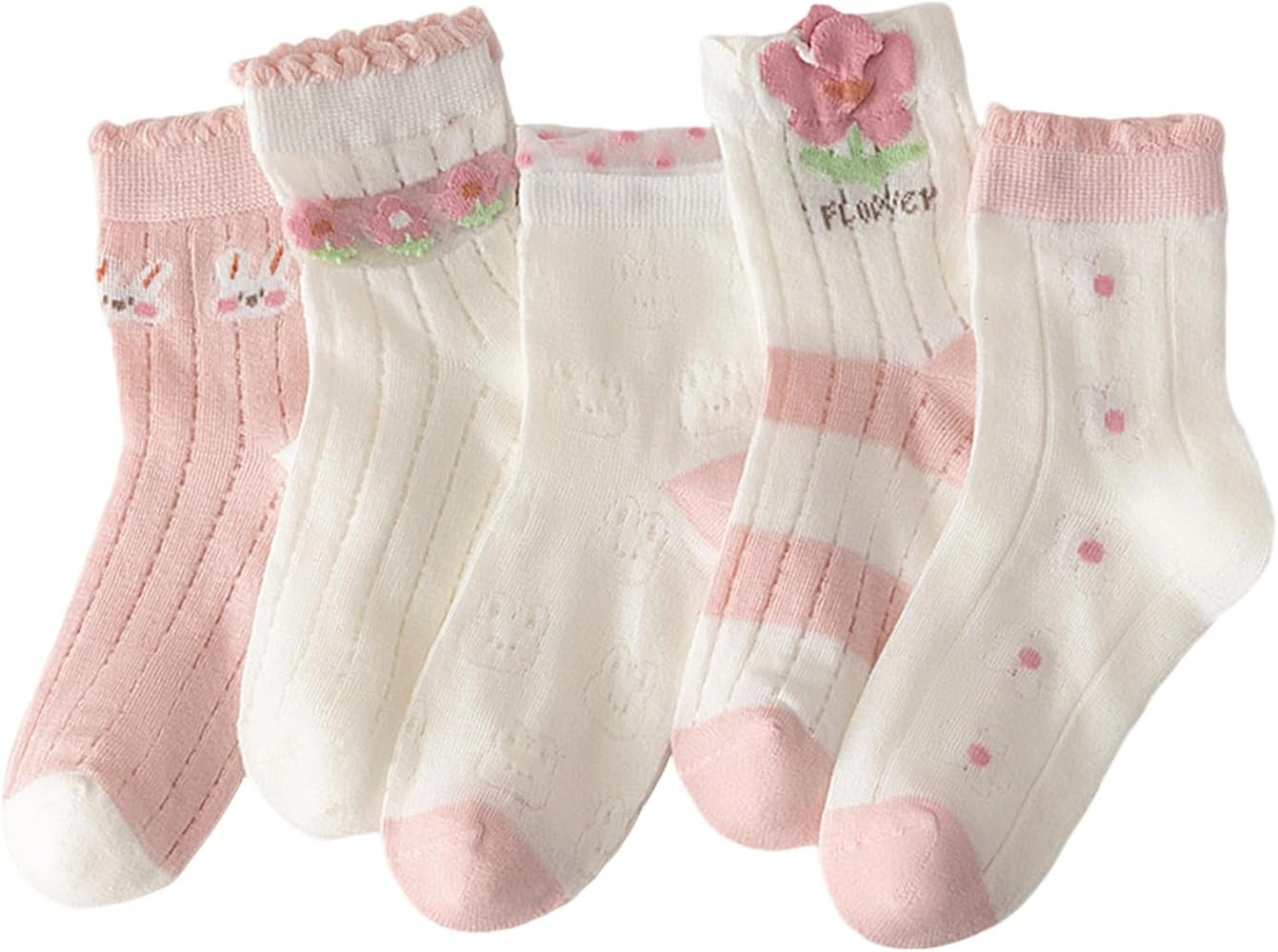 Baby Toddler Socks Girl Boy Thin Mesh Crew Sock Newborn Infant Breathable Frilly Eyelet Socks 5 P... | Amazon (US)