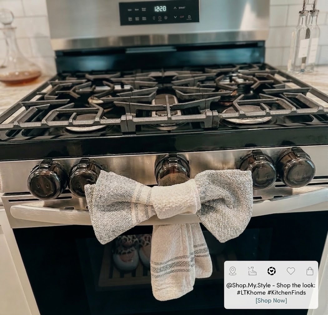 Tied the knot on my kitchen style 🎀 Add this cozy, bow-folded towel trick to elevate your stove setup instantly! Everything linked to recreate the look below 👇✨
#LTKhome #KitchenFinds #KitchenInspo #HomeDecor #LTKunder50