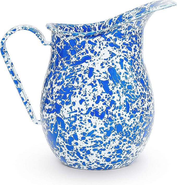 Enamelware Pitcher, 3 quart, Blue/White Splatter | Amazon (US)