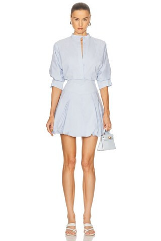 SIMKHAI Effie Bubble Mini Dress in Baby Blue | FWRD 