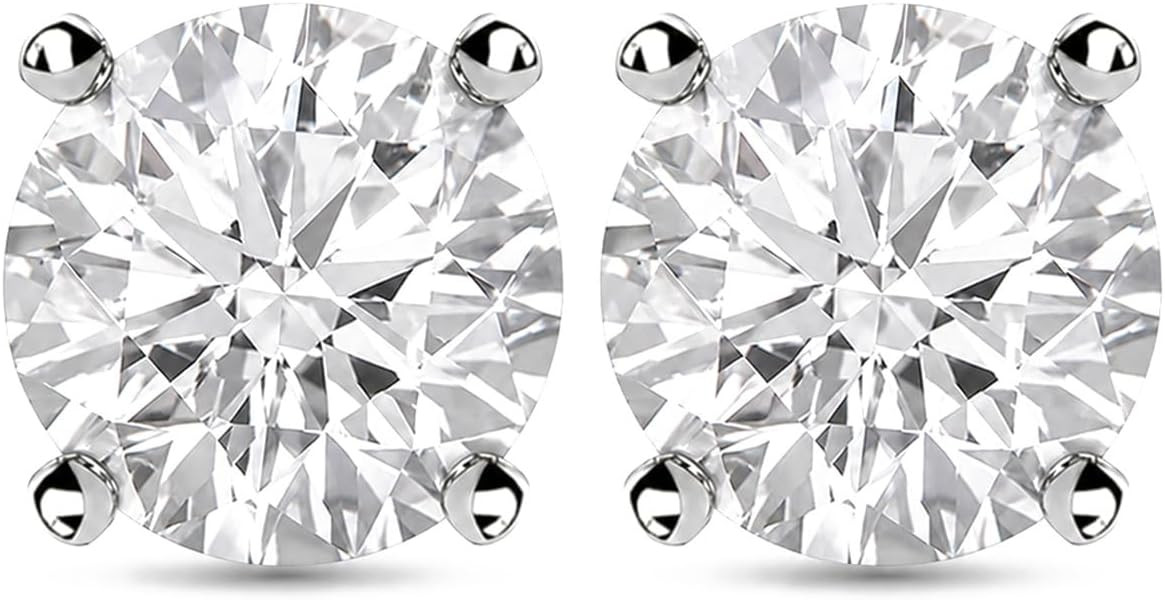 Shop LC 14K White Gold Lab Grown Diamond Stud Earrings for Women | IGI Certified | 0.2-4 Carat | ... | Amazon (US)