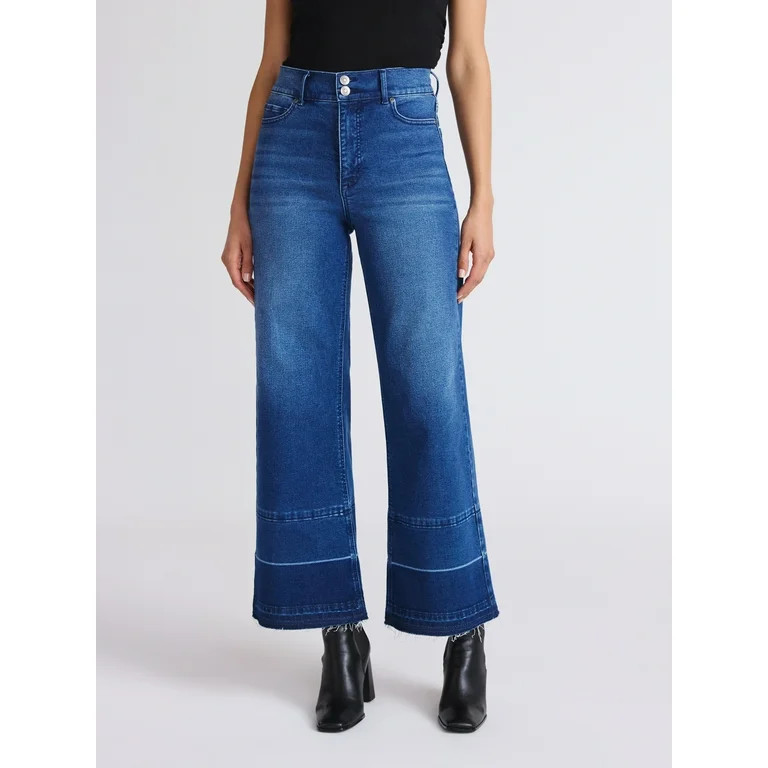 Sofia by Sofia Vergara Women's Margot Wide Crop Super High Rise Jeans, 27" Inseam, Sizes 0-20 | Walmart (US)