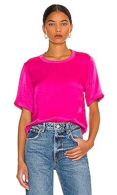 LA Made Nights In The City Silk Tee in Capri from Revolve.com | Revolve Clothing (Global)