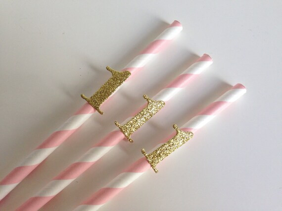 1st Birthday Party Pink and Gold Straws | Etsy | Etsy (US)
