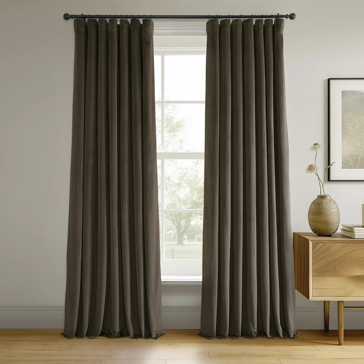 Olivia Signature Thermal Lined 100% Blackout Velvet Curtains for Bedroom & Living Room Curtains S... | Wayfair North America