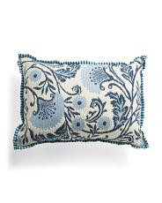 14x20 Indoor And Outdoor Jacobean Woven Floral Print Pillow | TJ Maxx