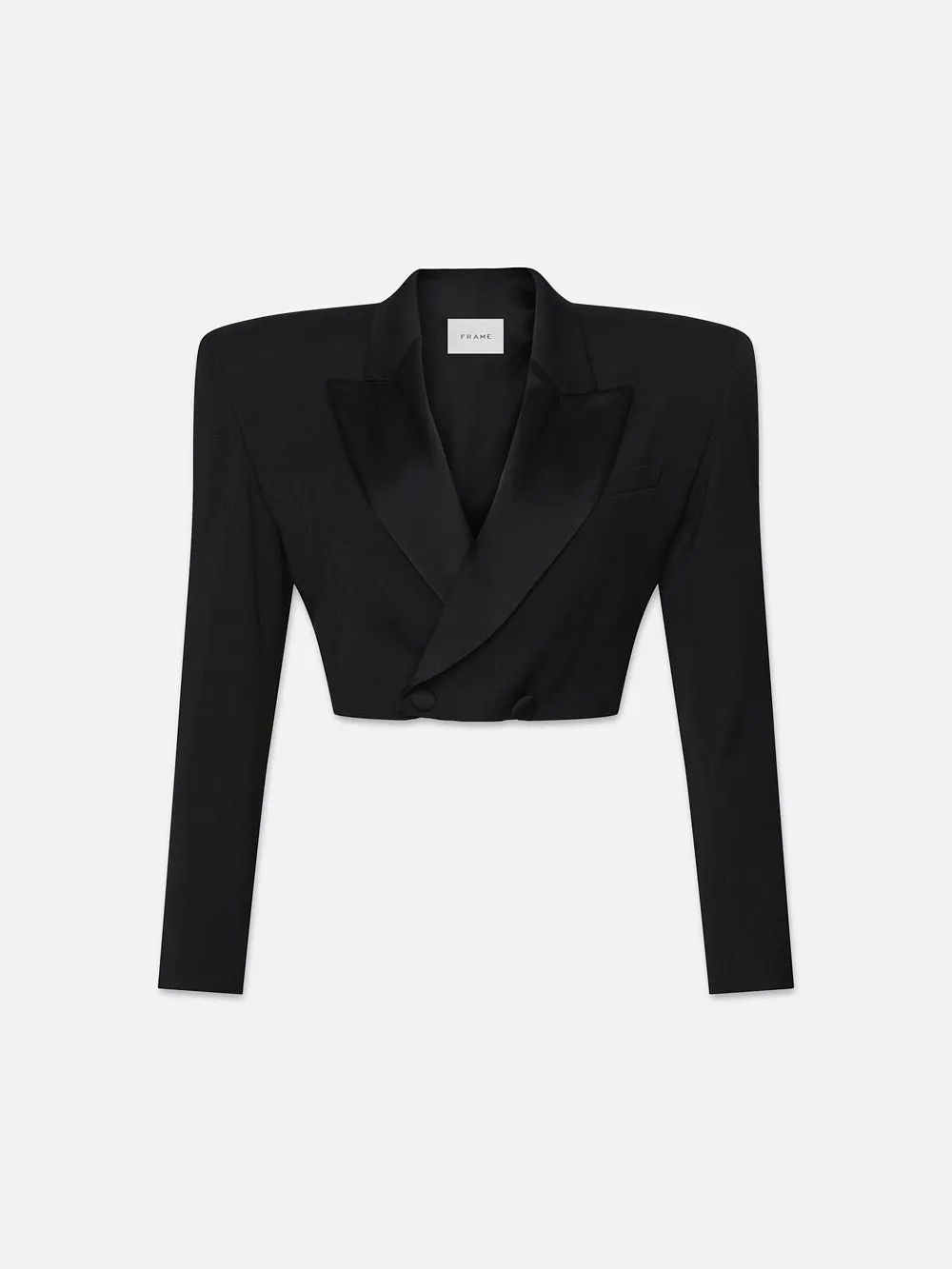 Cropped Tux Blazer  in  Black | Frame Denim