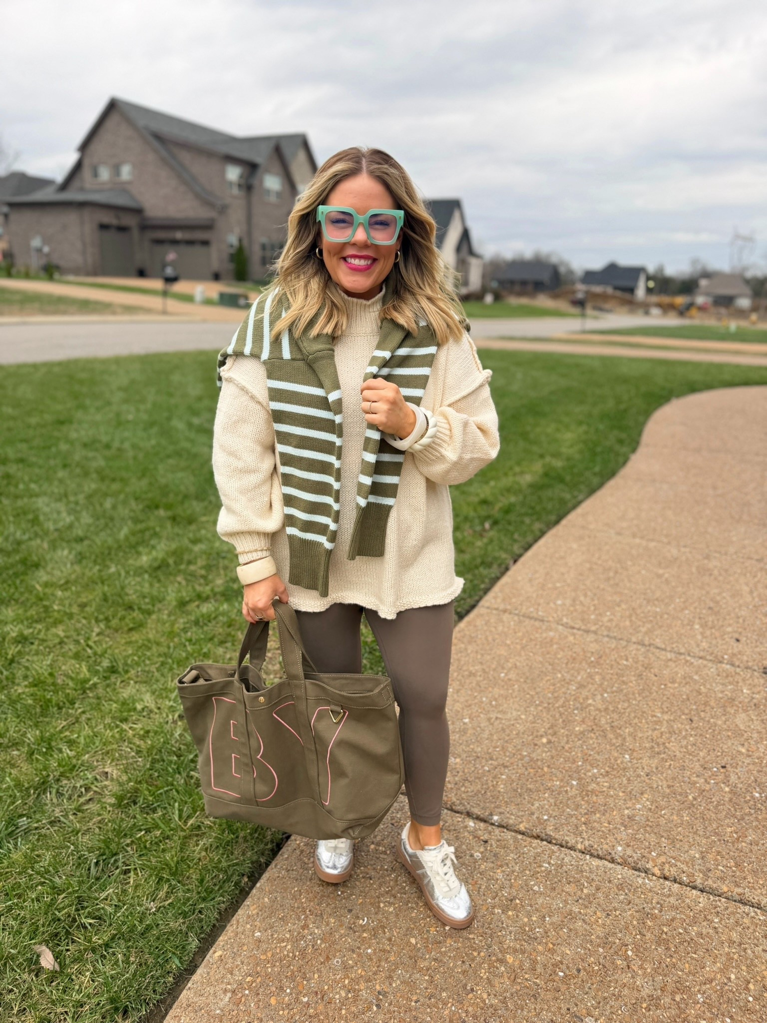 neutral winter outfit, cozy sweater look, casual chic outfit, neutral outfit inspo, trendy look, women’s bags, casual style 

#LTKSeasonal #LTKootd