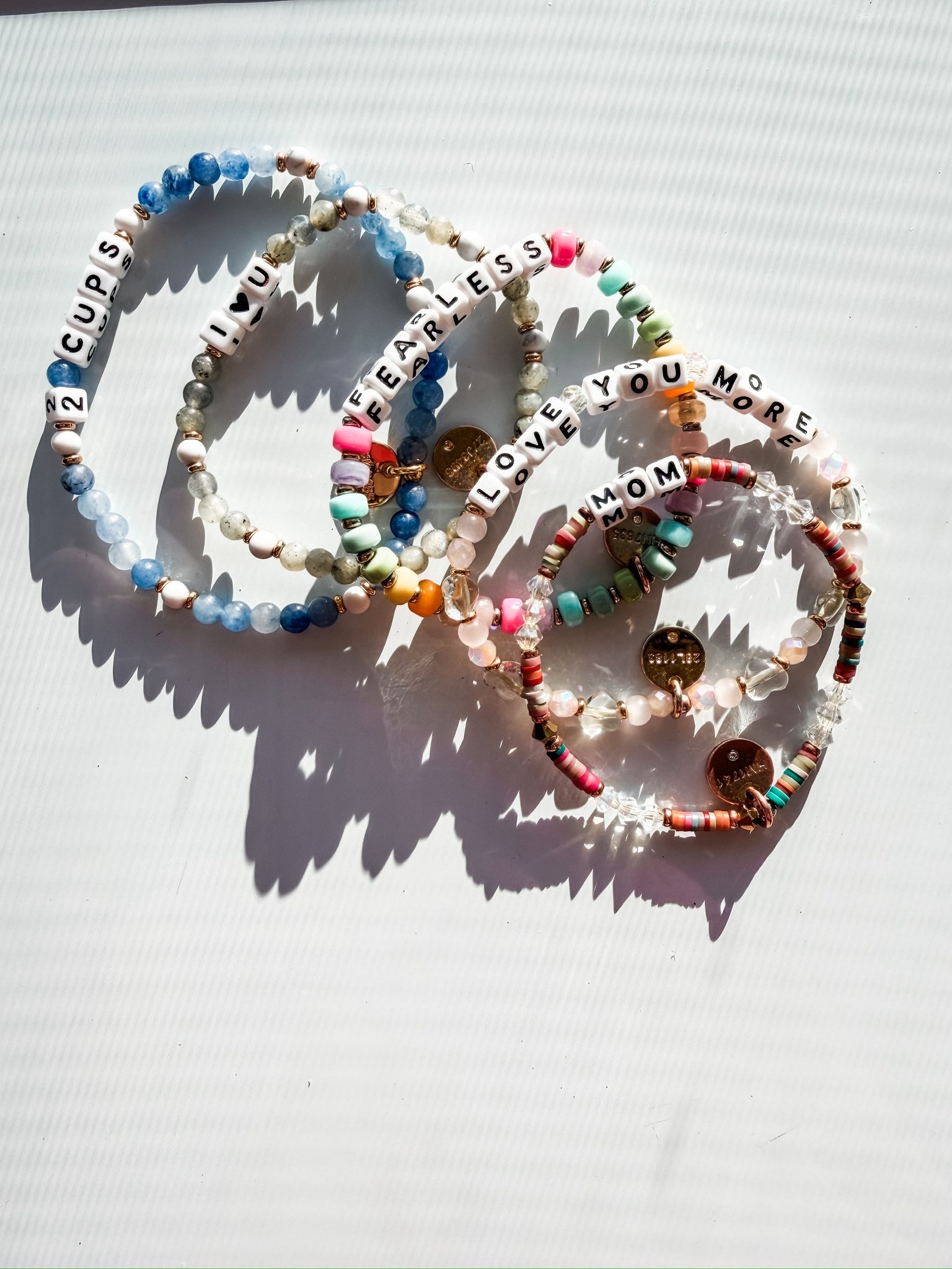 Stacked with meaning ✨
These handmade beaded bracelets mix colorful glass beads, natural stone beads, and letter bead bracelets with uplifting words like fearless, love you more, and mom. Perfect for bracelet stacking, everyday wear, or a thoughtful giftable accessory—playful, personal, and full of charm. Wear one or layer them all for an effortless, feel-good look.

#eanesinteriors #beadedbracelets #braceletstack #statementbracelets #handmadejewelry #colorfulaccessories #letterbeads #giftideas #ltkaccessories #everydayjewelry

#LTKBeauty #LTKSeasonal #LTKstorytime