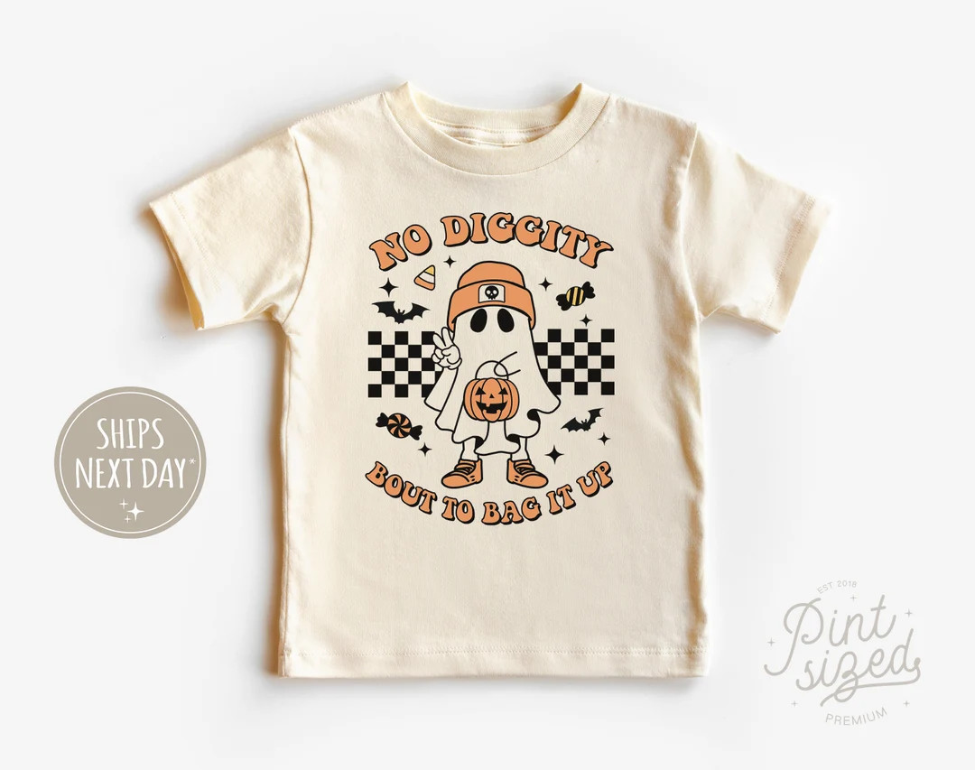 Funny Retro Halloween Kids Shirt  No Diggity Bout to Bag It - Etsy | Etsy (US)