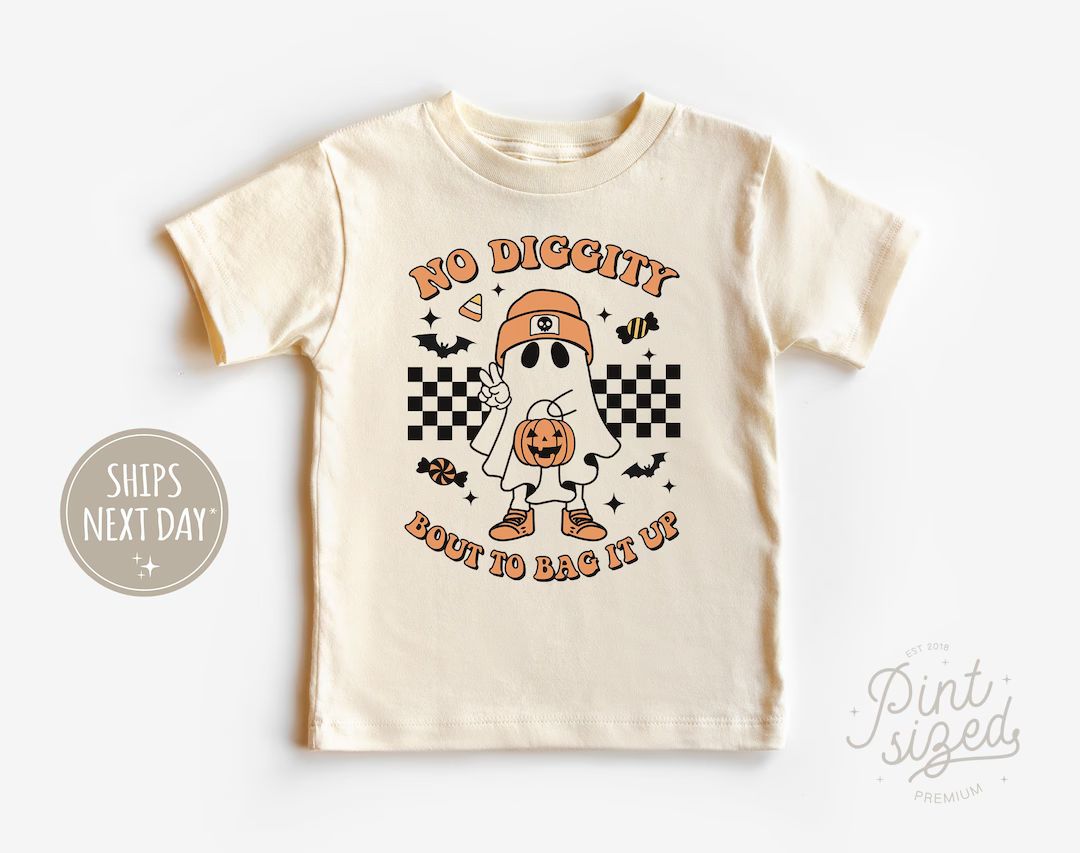 Funny Retro Halloween Kids Shirt No Diggity Bout to Bag It - Etsy | Etsy (US)