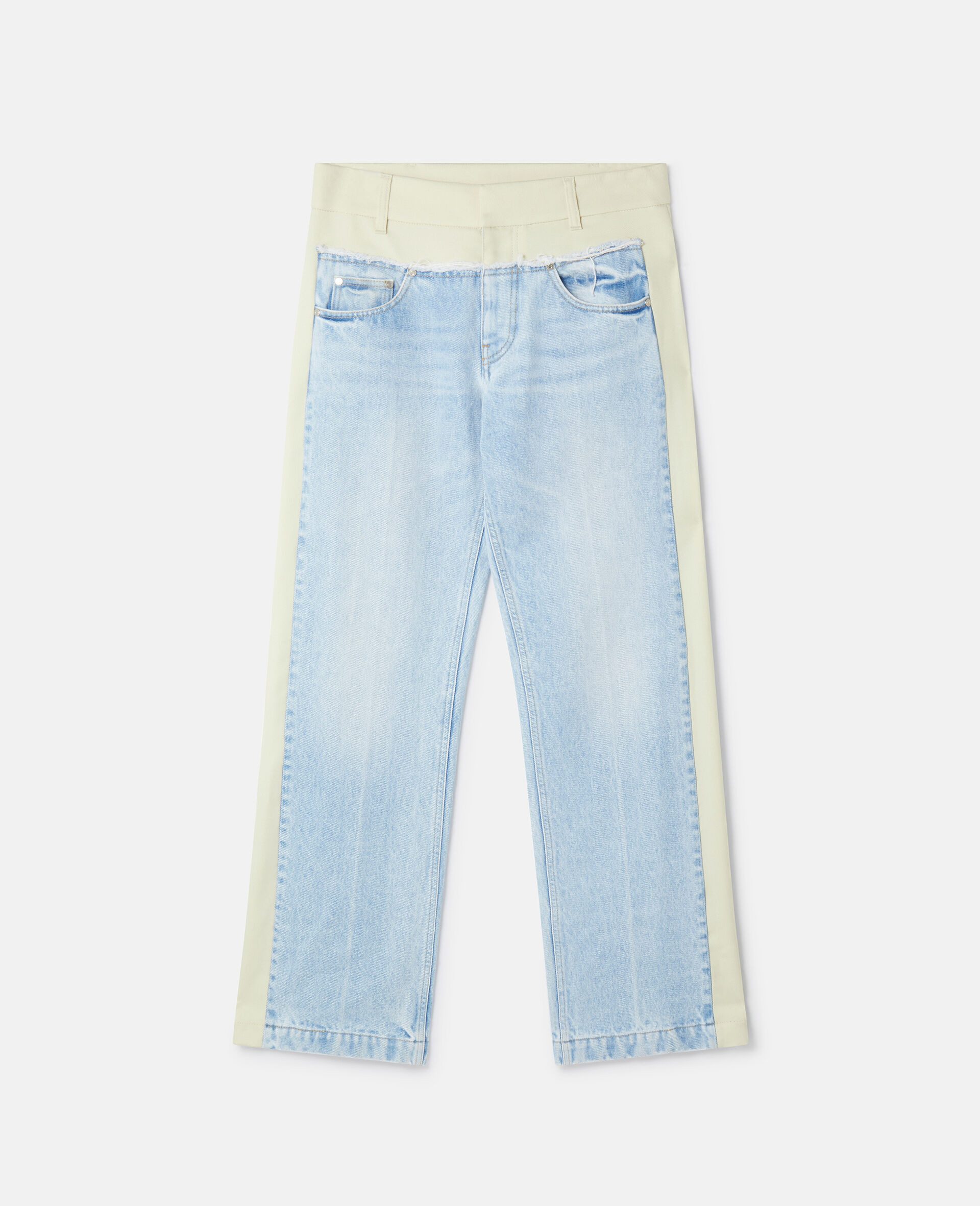 Two-Tone Panelled Straight Leg Jeans | Stella McCartney US