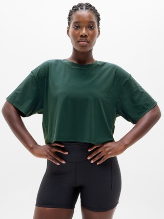 Ultimate Lasercut Crop Tee | Athleta