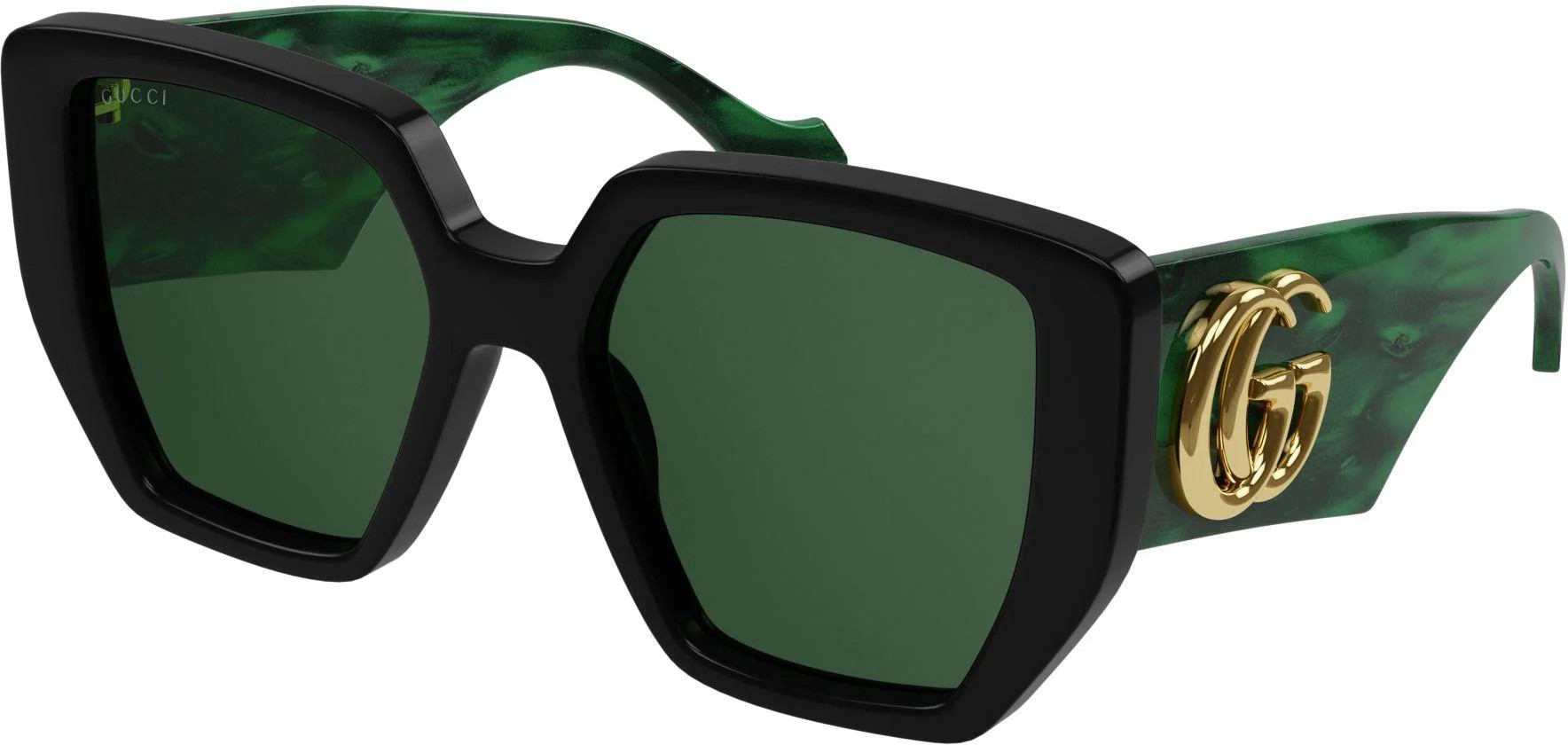 Gucci Logo GG0956S Sunglasses 001 - Green - Green Women Square | Designer Optics
