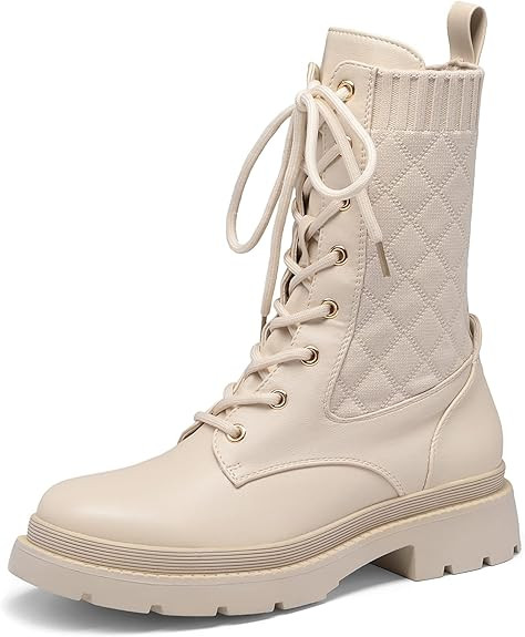 Amazon.com | DREAM PAIRS Women's SDMB2217W Combat Boots Lace Up Leather Ankle Booties Lug SolePla... | Amazon (US)