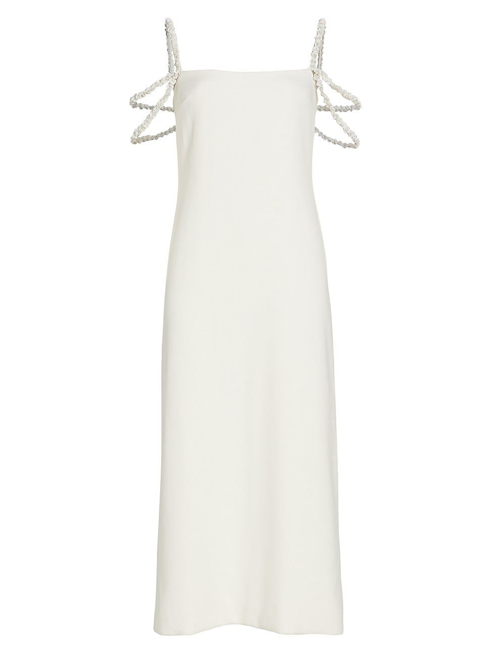 Women's Shayanne Floral-Appliqué Midi-Dress - White - Size Large | Saks Fifth Avenue