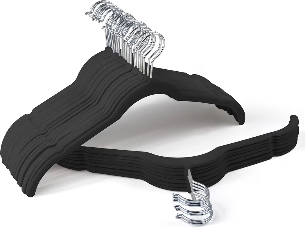 Premium Velvet Hangers 30 Pack - Space-Saving Closet Organizer for Clothes, Non-Slip Flocked Desi... | Amazon (US)