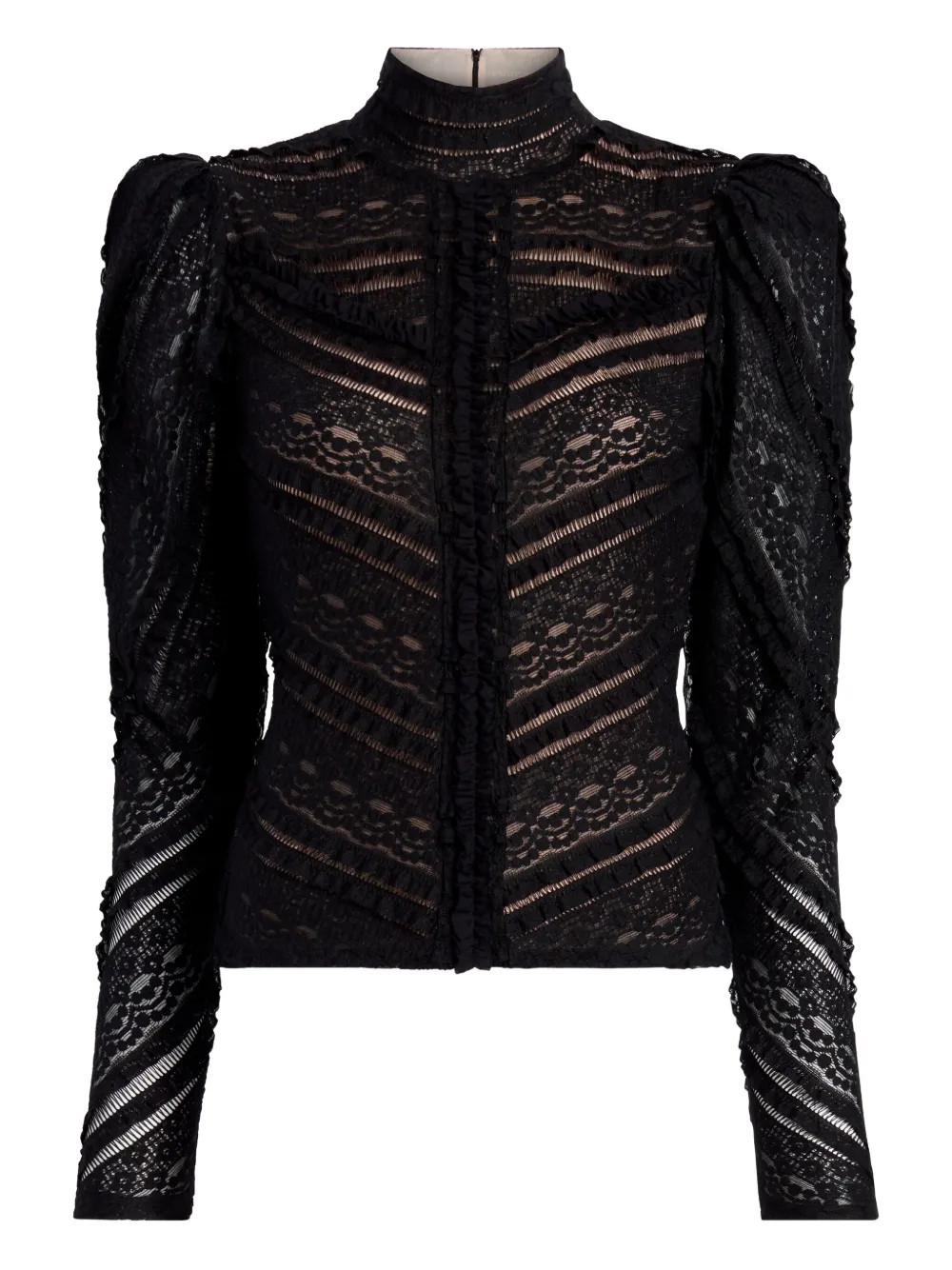 ruffled lace blouse | Farfetch Global