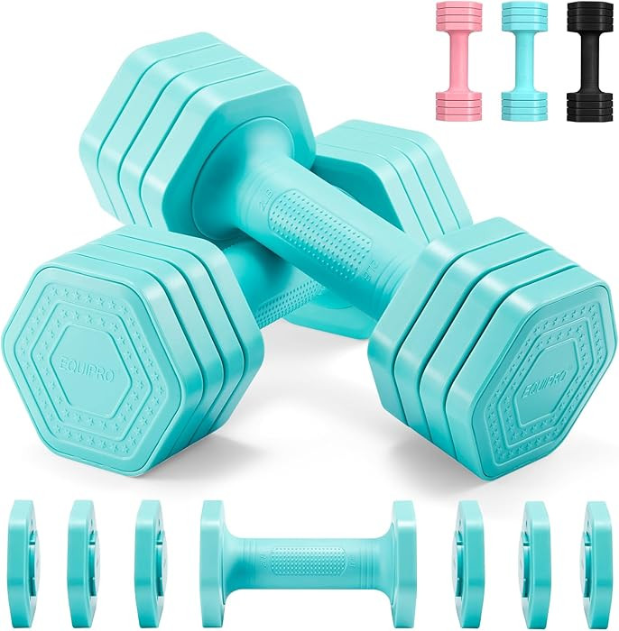 Adjustable Dumbbell Set, 4 in 1 Free Weights Dumbbells Set for Women, Weights for Women at Home, ... | Amazon (US)