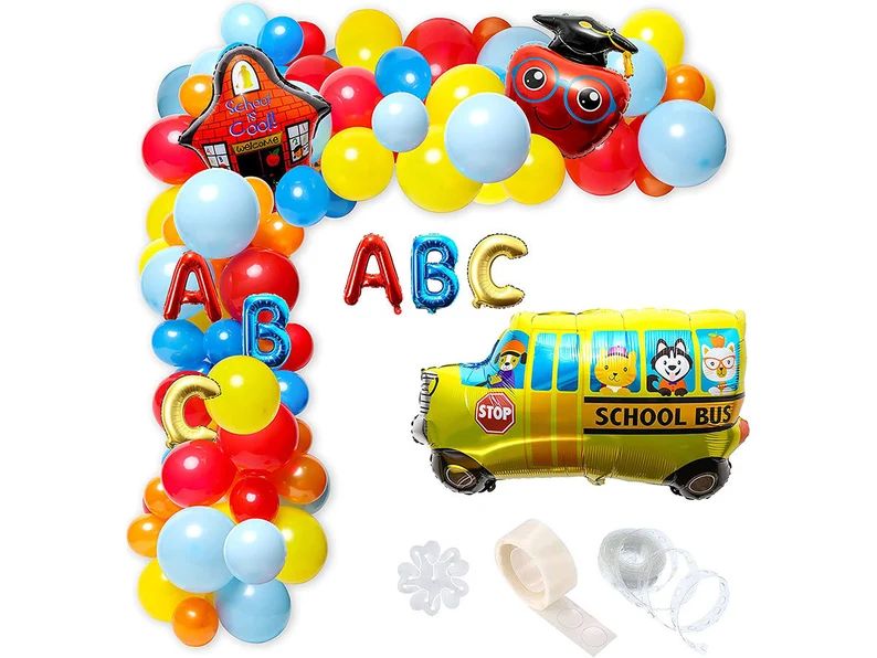 106Pcs Back to School Balloon Garland Kit Orange Blue Yellow Red Latex Helium Balloons Arch for F... | Etsy (US)