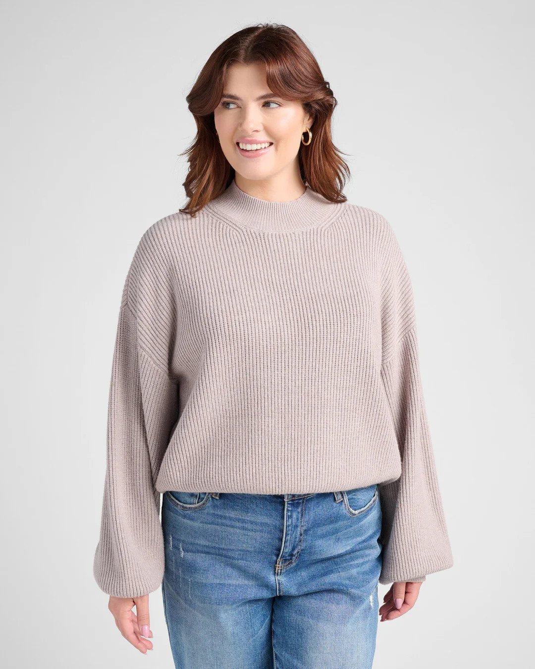 Plus Size Pacific Mock Neck Marled Sweater | Seventy Eight and Sunny