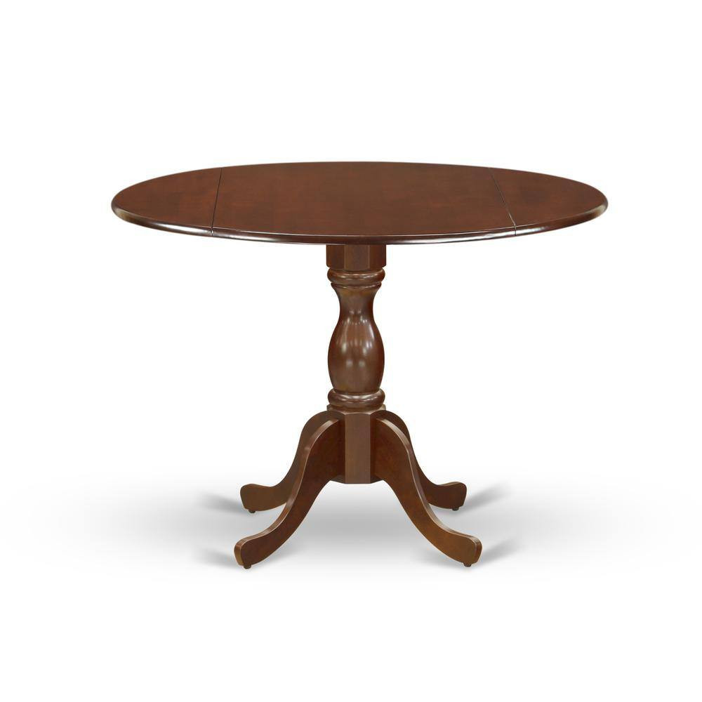 East West Furniture - Round Table Mahogany Color Drops Leave Table Top Surface and Asian Wood Mid Century Table Pedestal Legs - Red | Best Buy U.S.