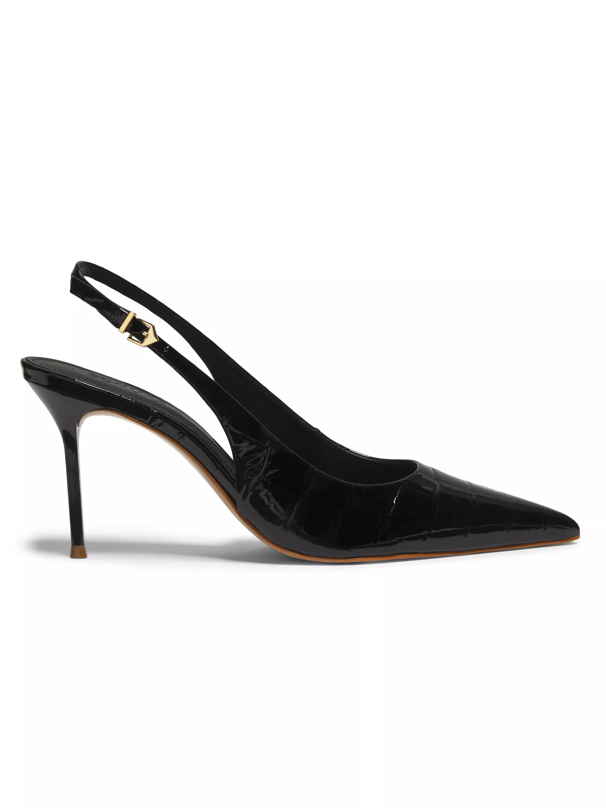 Paola 100MM Croc-Embossed Pumps | Saks Fifth Avenue