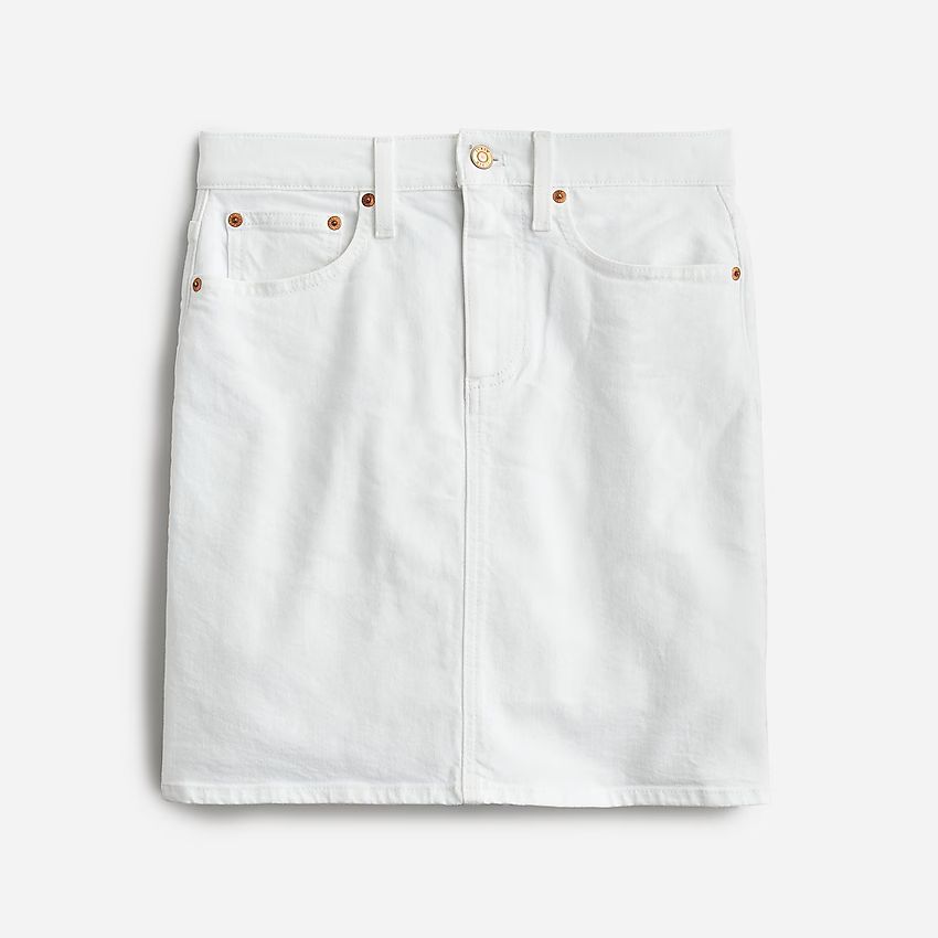 Denim mini skirt in white | J.Crew US