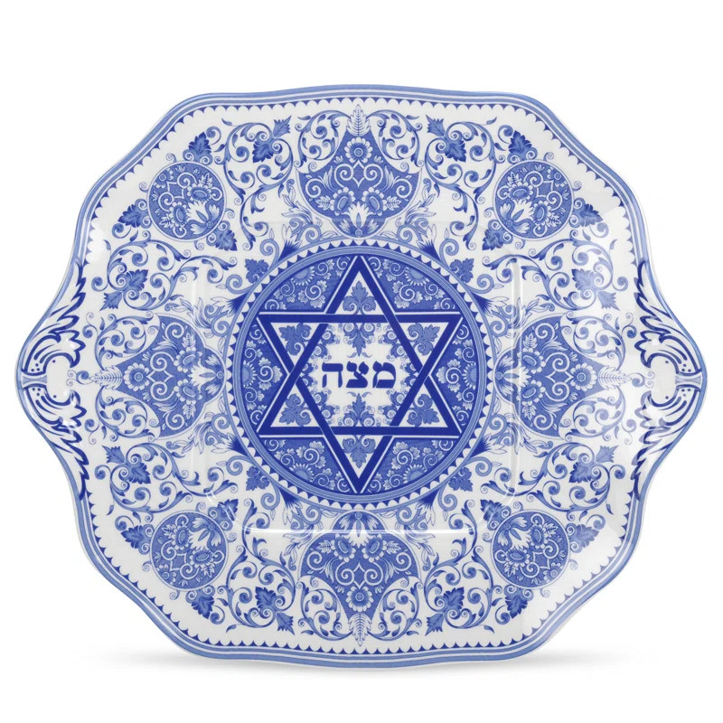 Judaica Porcelain China White/Blue Charger | Wayfair North America