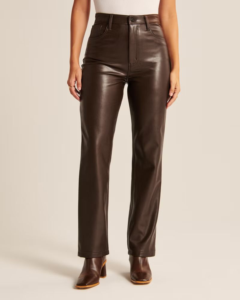 Curve Love Vegan Leather 90s Straight Pant | Abercrombie & Fitch (US)