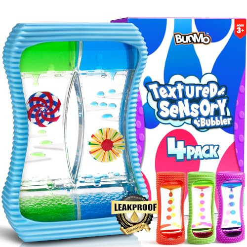 BUNMO Liquid Motion Bubbler with Sensory Texture - Liquid Timer - Bubble Timer - Liquid Motion Sensory Toys for Autism, Calming & Sensory Exploration - Kid Sensory Bottles Tubes - Large 4 Pack | Amazon (US)