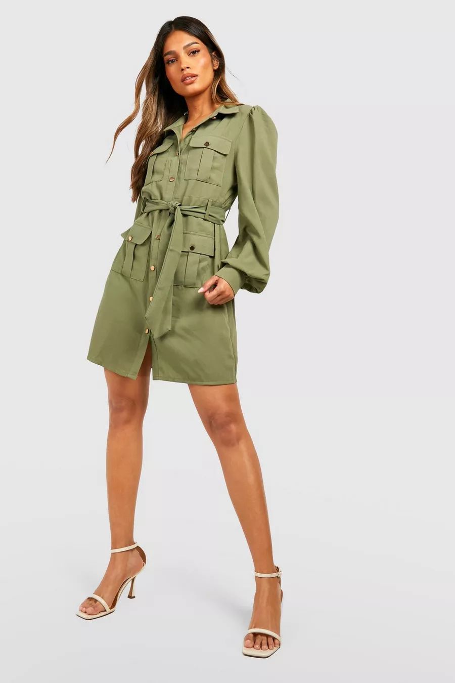 Utility Pocket Detail Shirt Dress | Boohoo.com (US & CA)