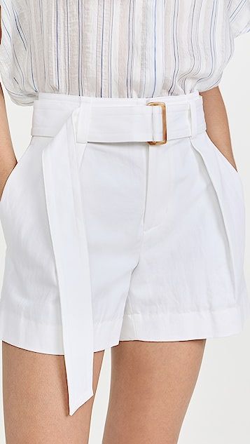 Belted Twill Shorts | Shopbop