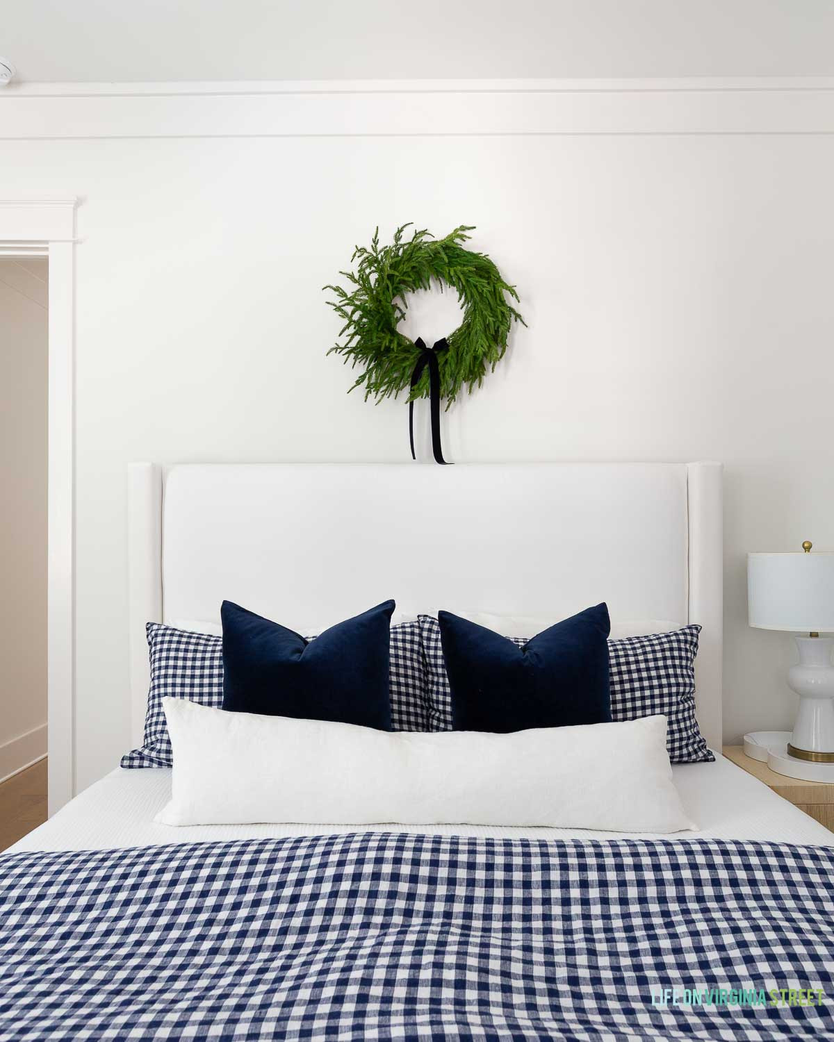 Christmas guest room style // holiday blue coastal bedroom decor 

 #LTKHoliday #LTKSeasonal #LTKHome