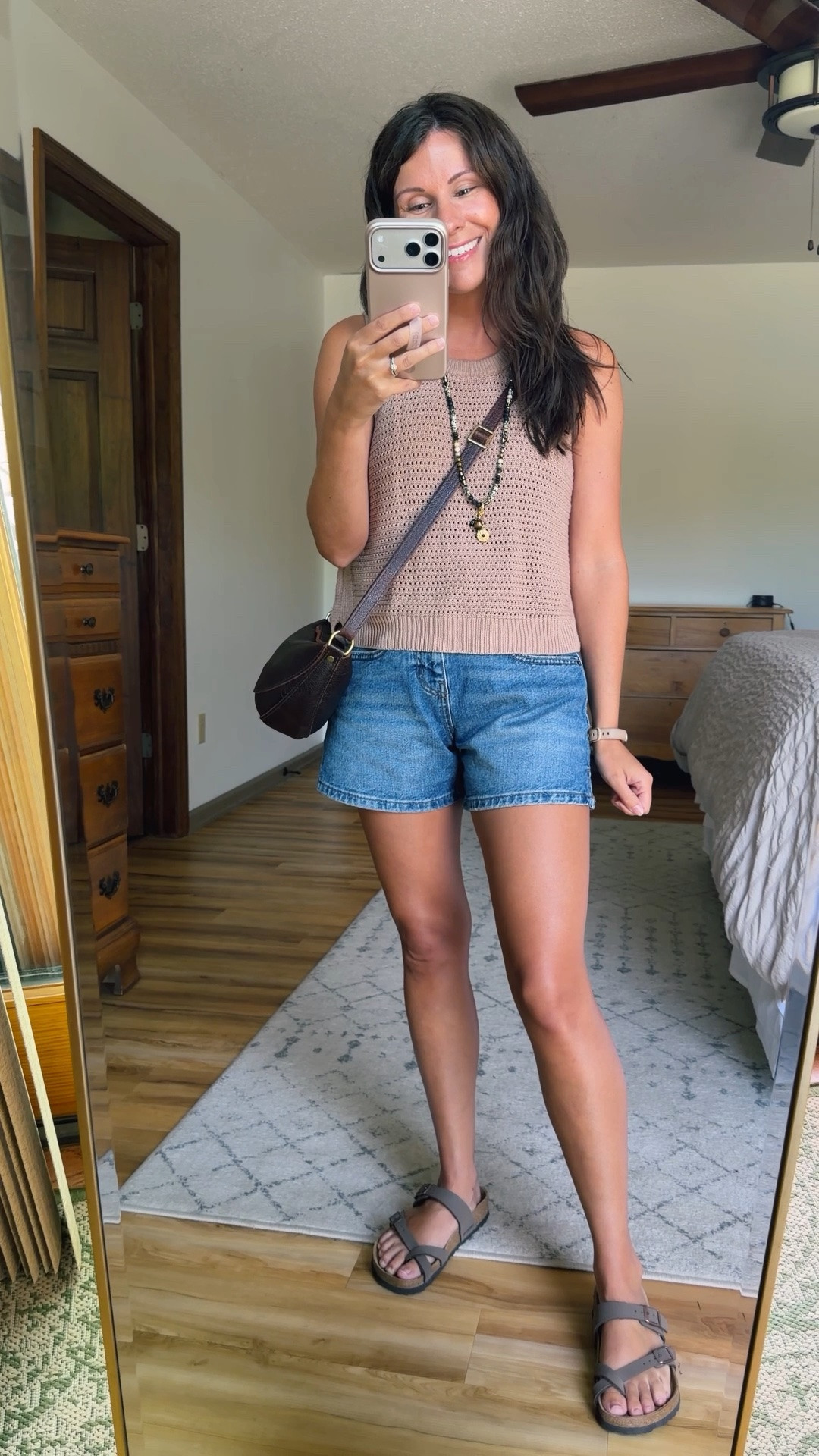Small in my apricot in my tank, small in my bra, 00 in my denim shorts (medium wash—size up if you want looser! Waist is tighter). My sandals are size 36. My necklace is from Acorns and Twine and I highly recommend. I also linked similar!
My bag is the small one🤎

#LTKselfcare #LTKgrwm #LTKSeasonal