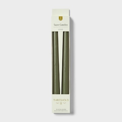 2pk Core Taper Candle Set Dark Green - Threshold™ | Target