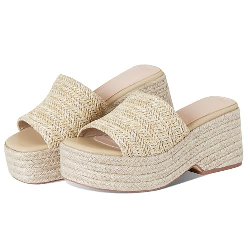 EQAUDES Platform Slip on Espadrille Sandals for Women Wedges Slides Bohemia Sandals Flatform Open Toe Beach Sandals | Amazon (US)