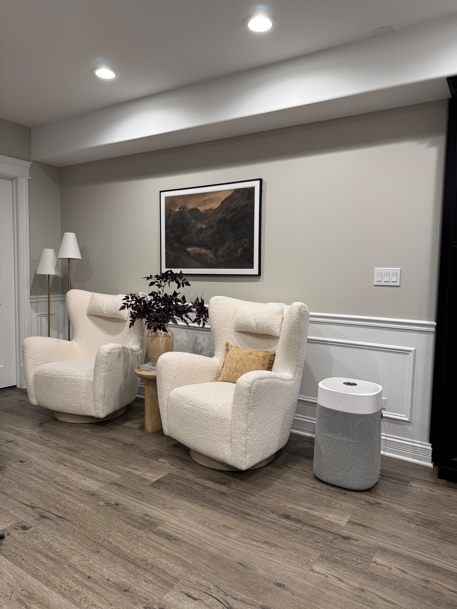 Added this air purifier in our basement, and the same one upstairs by the bedrooms. It has been long on my wish list for our home. @amazon @amazonhome #founditonamazon #amazonhome #chair #vase #lamp #fallhome #basement #sittingroom #interior #target 

#LTKSaleAlert #LTKHome #LTKSeasonal