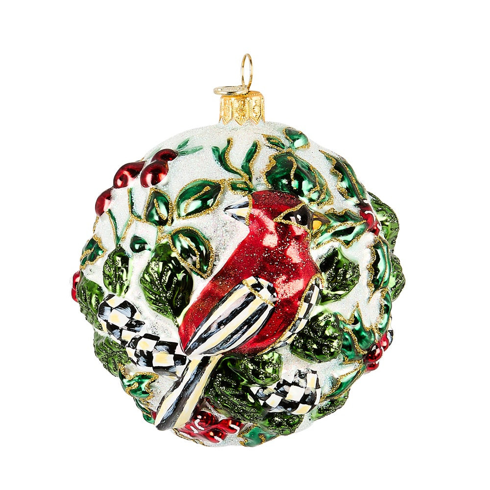 Cardinal Ball Glass Ornament | MacKenzie-Childs