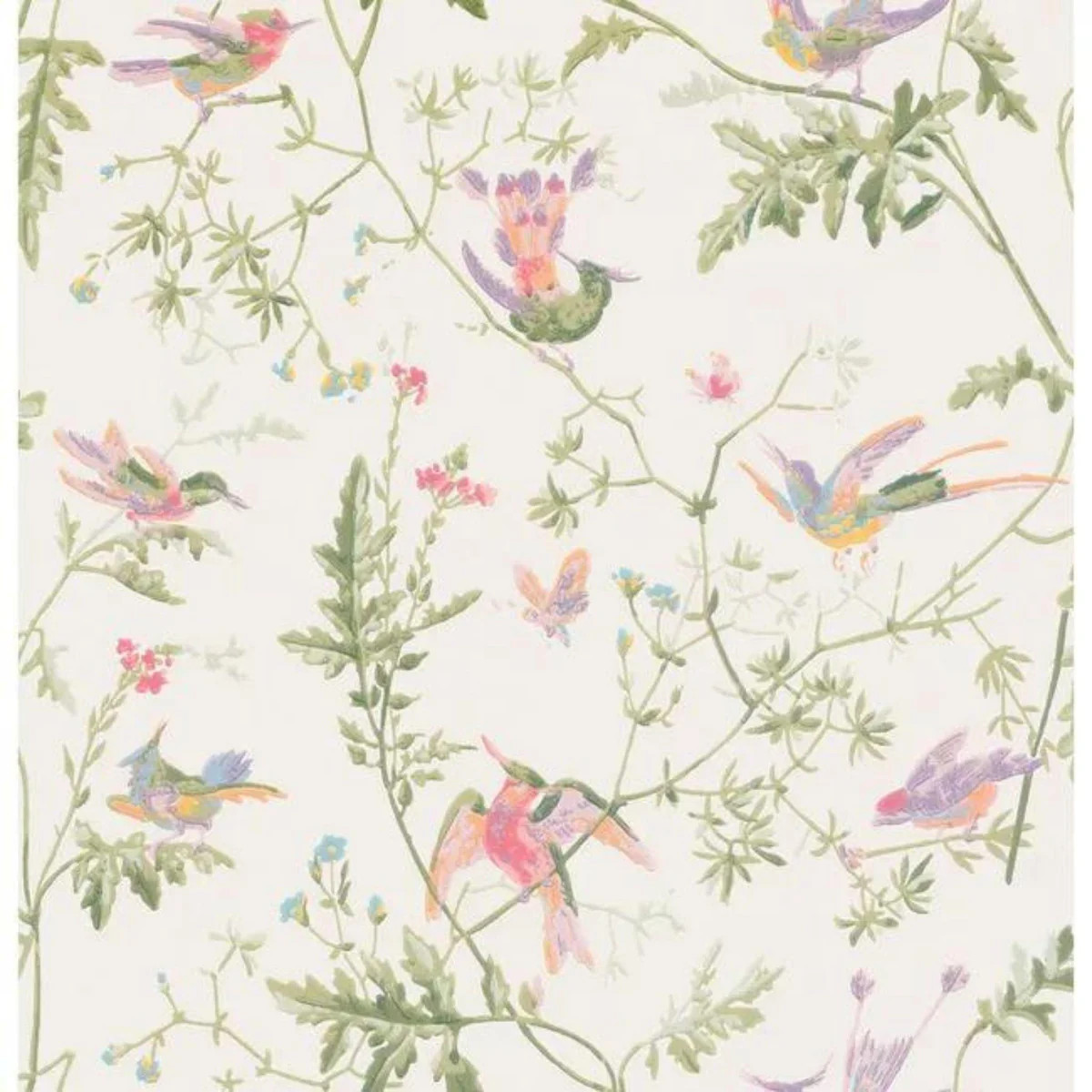Soft Multicolor Hummingbirds Wallpaper | The Well Appointed House, LLC