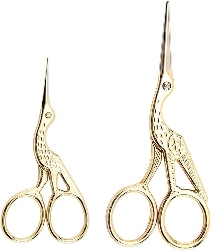 Acronde 2PCS Vintage Stork Shape Sewing Scissors Stainless Steel Tailor Scissors Sharp Sewing She... | Amazon (US)