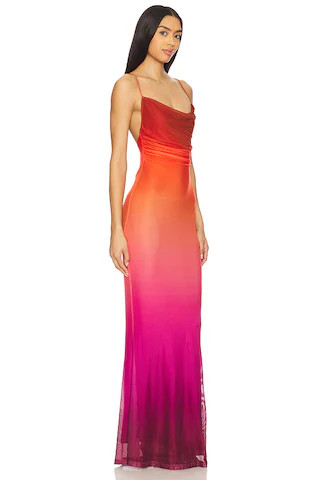 Cosima Ombre Mesh Maxi Dress in Sunset Ombre | Revolve Clothing (Global)