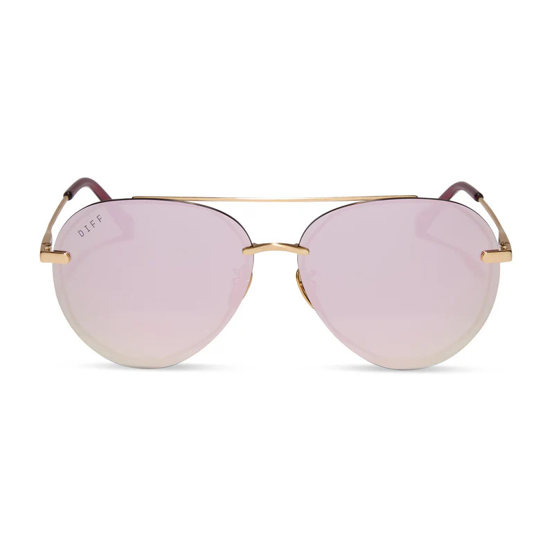 COLOR: gold brilliant gold mirror polarized sunglasses | DIFF Eyewear